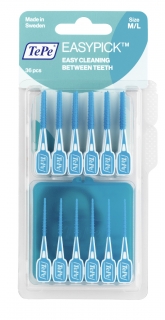 TePe Easy Picks Blue L/M (36 Brushes & Travel Case)